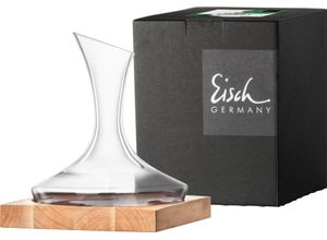 4012348242475 - Dekanter EISCH auf Holzsockel WOOD EDITION Karaffen Gr 750 ml farblos (kristall) Weingläser und Dekanter NO DROP EFFEKT für tropffreies Ausgießen Kristallgals 750 ml