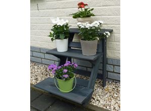 4012379353195 - Blumenständer PROMADINO Blummentreppe Pflanzgefäße grau (anthrazit) Blumenvasen BxTxH 50x60x56 cm 4012379353195 - Blumenständer PROMADINO Blummentreppe Pflanzgefäße grau (anthrazit) Blumenvasen BxTxH 50x60x56 cm