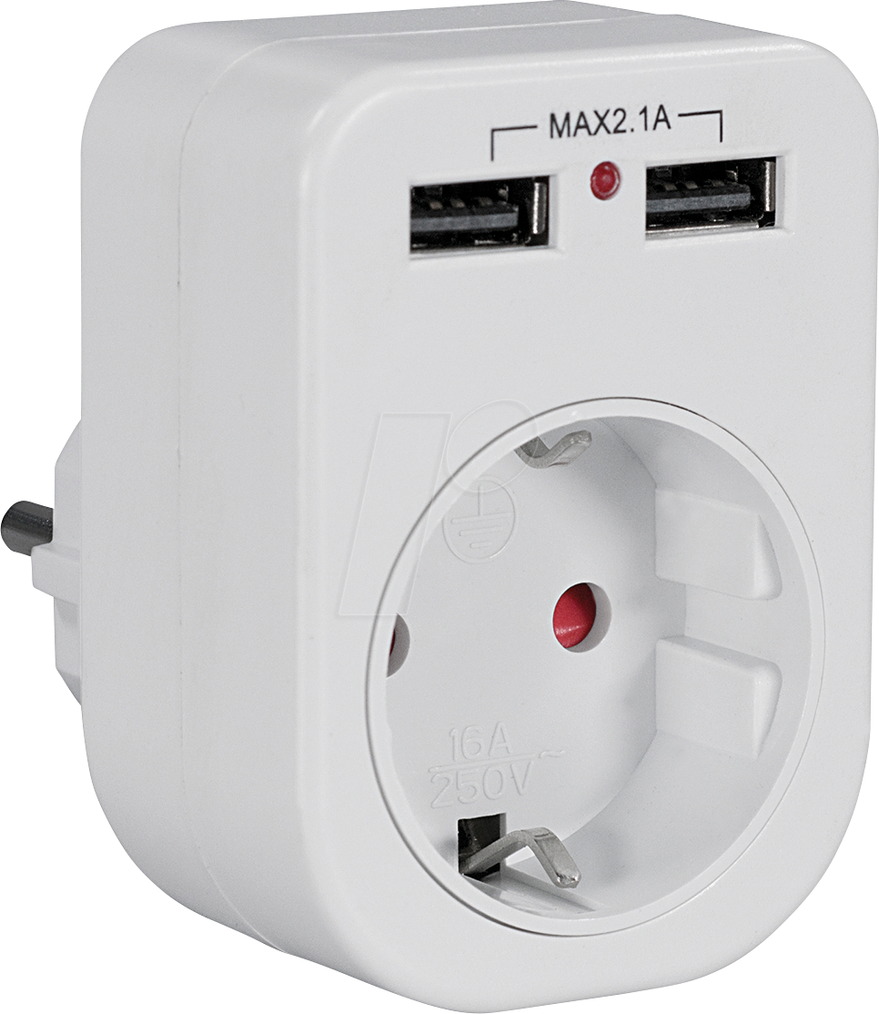 4012386055655 - TME NV80L - Steckdosenadapter 1-fach 2x USB weiss