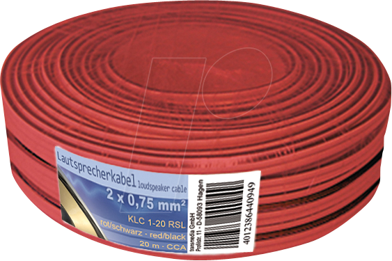 4012386440949 - TME KLC1-20 RSL - Lautsprecherkabel CCA-Leiter 2x075mm² rot schwarz 20m-Ring