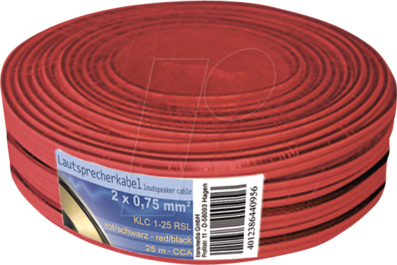 4012386440956 - TME KLC1-25 RSL - Lautsprecherkabel CCA-Leiter 2x075mm² rot schwarz 25m-Ring