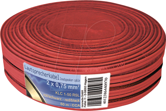 4012386440970 - TME KLC1-50 RSL - Lautsprecherkabel CCA-Leiter 2x075mm² rot schwarz 50m-Ring