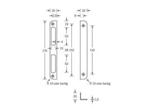 4012432900168 - SSF - Winkelschließblech Aluminium silber Winkel B20xL170mm rund Tiefe 8 mm DIN links   rechts