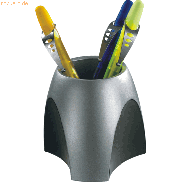 4012473275317 - Stiftehalter Delta Kunststoff Gummi Schwarz Silber 99 x 99 x 94 cm