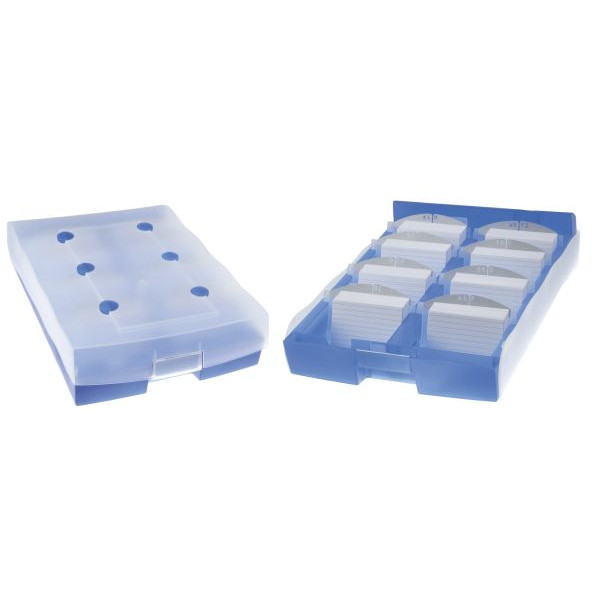 4012473998711 - Han Archivbox Croco-Duo für 2500 Karten inkl A-Z Register blau transl