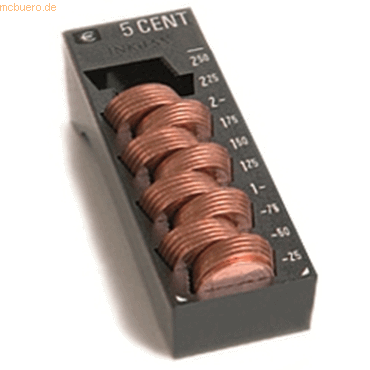 4012555030902 - Einzelmünzbehälter Minikord 5 Euro-Cent schwarz 4012555030902 - Einzelmünzbehälter Minikord 5 Euro-Cent schwarz