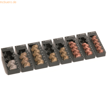 4012555030988 - Einzelmünzbehälter Satz 8 Stück Minikord Euro schwarz 4012555030988 - Einzelmünzbehälter Satz 8 Stück Minikord Euro schwarz