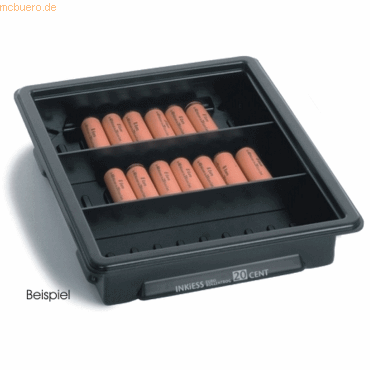 4012555033187 - Rollentrog 1 Euro-Cent 3 Fächer BxTxH 22x345x5cm schwarz 4012555033187 - Rollentrog 1 Euro-Cent 3 Fächer BxTxH 22x345x5cm schwarz