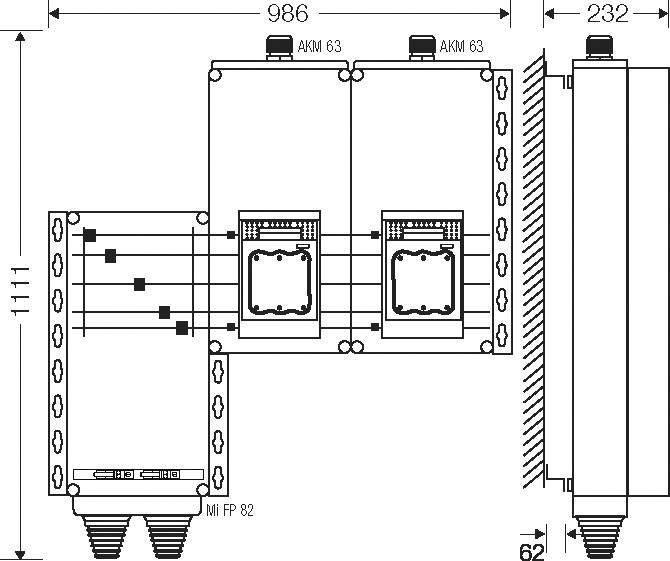 4012591135029 - Hensel anschlussfertiger Mi AS 9252 Verteiler 2x3xNH 1 250 A 5polSammelsch