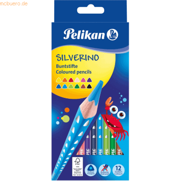4012700700636 - Buntstifte SILVERINO 3-eckig dünn BD12LNk 4012700700636 12 Stück 4012700700636 - Buntstifte SILVERINO 3-eckig dünn BD12LNk 4012700700636 12 Stück