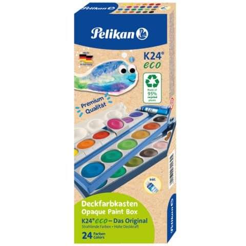 4012700701305 - Pelikan Deckfarbkasten K24 eco inkl Deckweiß 24 Farben