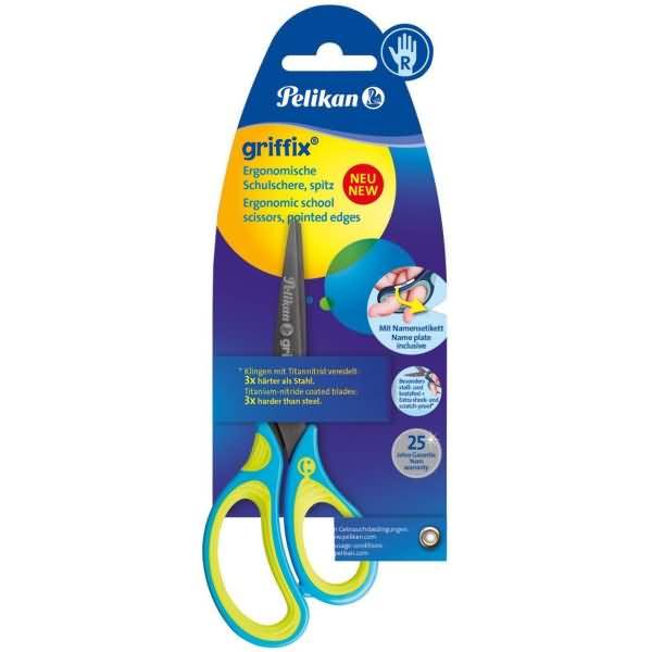 4012700810243 - Bastelschere griffix® 150mm Edelstahl titanbeschichtet Neon Fresh Blue Rechtshänder 4012700810243 Pelikan 4012700810243 - Bastelschere griffix® 150mm Edelstahl titanbeschichtet Neon Fresh Blue Rechtshänder 4012700810243 Pelikan
