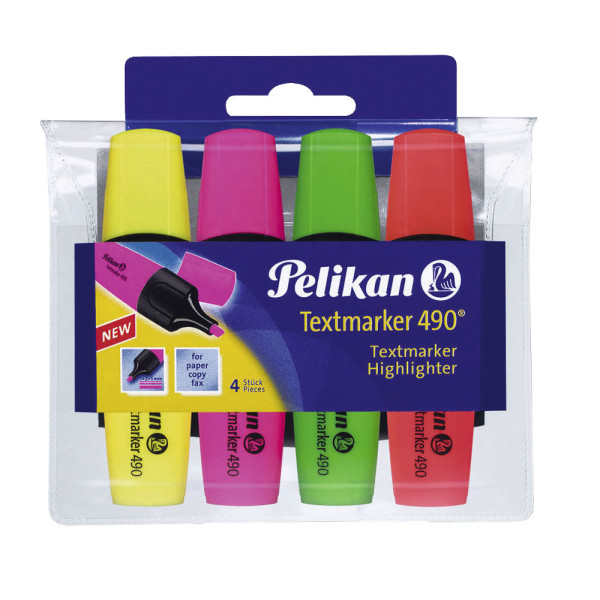 4012700814050 - Textmarker-Set 490 814058 Etui 4-farbig sortiert 2-5mm Keilspitze 4012700814050 4 Stück