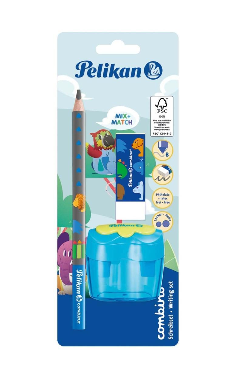 4012700821607 - Combino Schreiblern- Bleistift-Set B blau mit Tiermotiv 1 Set 4012700821607 Pelikan