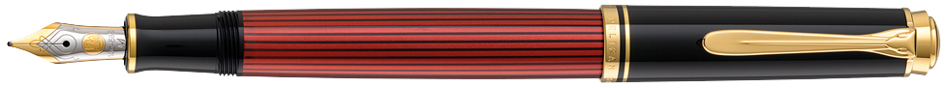 4012700925138 - Kolbenfüllhalter Souverän M400 Feder EF schwarz rot in Präsent