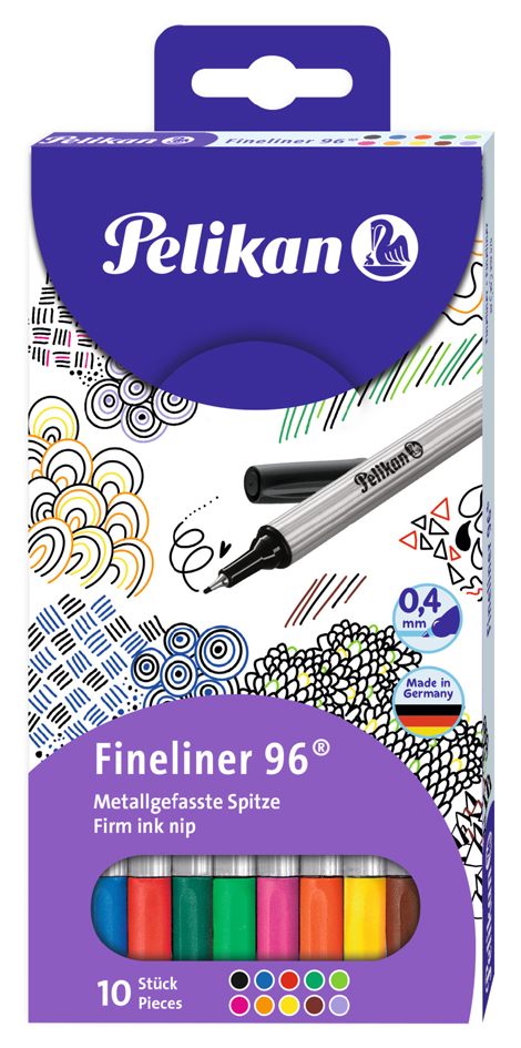 4012700940674 - Fineliner 96 10er Etui Strichstärke 04 mm Schaftfarbe silber   Kappe und Endstück in Strichfarbe (940676)