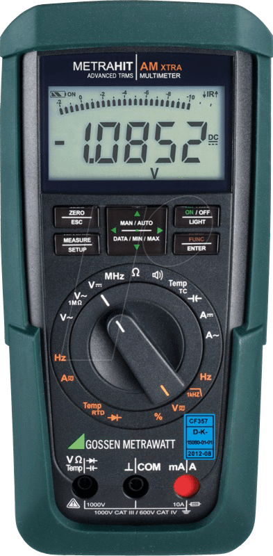 4012932118087 - Metrawatt METRAHIT AM X-TRA Hand-Multimeter kalibriert (DAkkS-akkreditiertes Labor) digital CAT III 1000 V CAT IV 600 V Anzeige (Counts) 12000