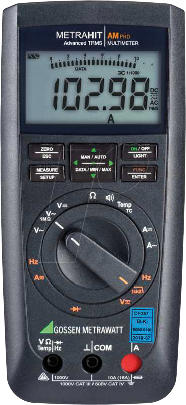 4012932118216 - Metrawatt METRAHIT AM PRO Hand-Multimeter kalibriert (DAkkS-akkreditiertes Labor) digital CAT III 1000 V CAT IV 600 V Anzeige (Counts) 12000