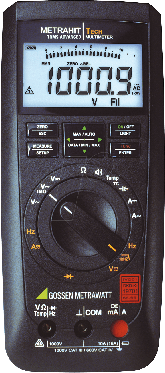 4012932119251 - Metrawatt METRAHIT AM TECH Hand-Multimeter kalibriert (DAkkS-akkreditiertes Labor) digital CAT III 1000 V CAT IV 600 V Anzeige (Counts) 12000