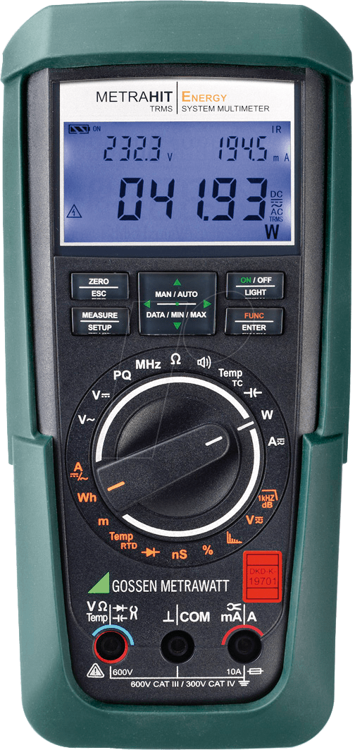 4012932121841 - Metrawatt METRAHIT Energy Hand-Multimeter kalibriert (DAkkS-akkreditiertes Labor) digital CAT III 600 V CAT IV 300 V Anzeige (Counts) 60000