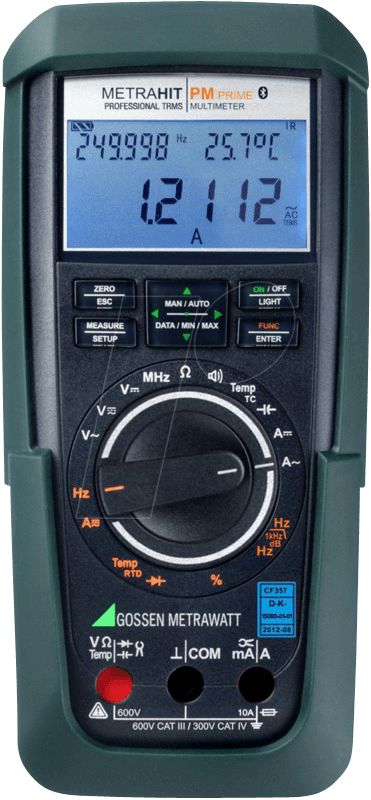 4012932123678 - Metrawatt METRAHIT PM PRIME BT Hand-Multimeter kalibriert (DAkkS-akkreditiertes Labor) digital Datenlogger CAT III 600 V CAT IV 300 V Anzeige (Counts)