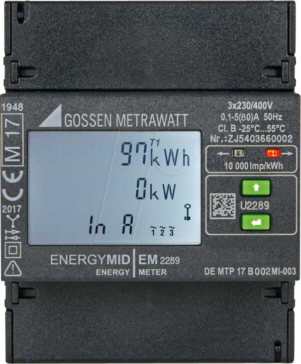 4012932128734 - Metrawatt EM2289 M-Bus Drehstromzähler digital MID-konform Ja 1 St