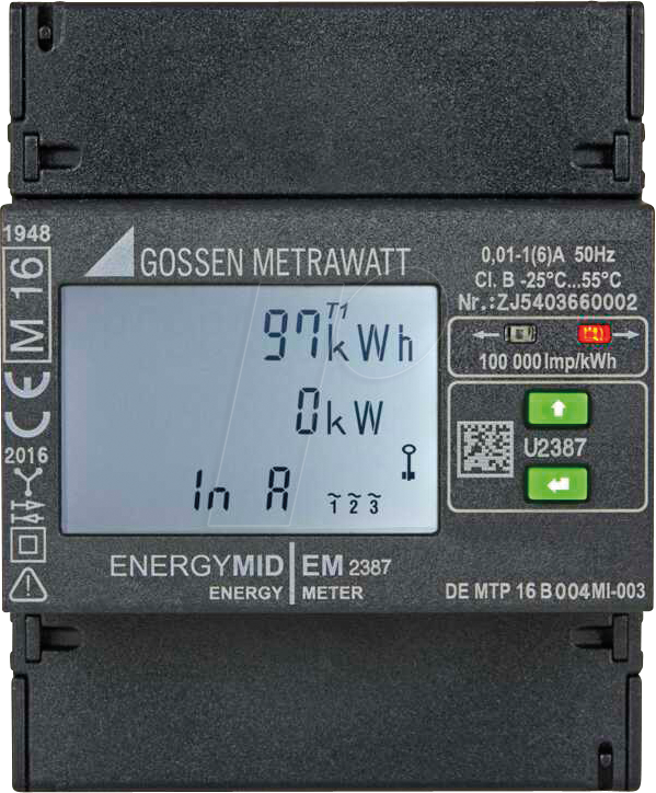 4012932128772 - GMCI U2387-V012 - Energiezähler MID kWh 3-L 1(6)A S0