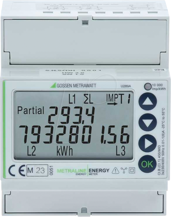 4012932134025 - Metrawatt U289C METRALINE ENERGY Drehstromzähler mit Wandleranschluss digital MID-konform Ja 1 St