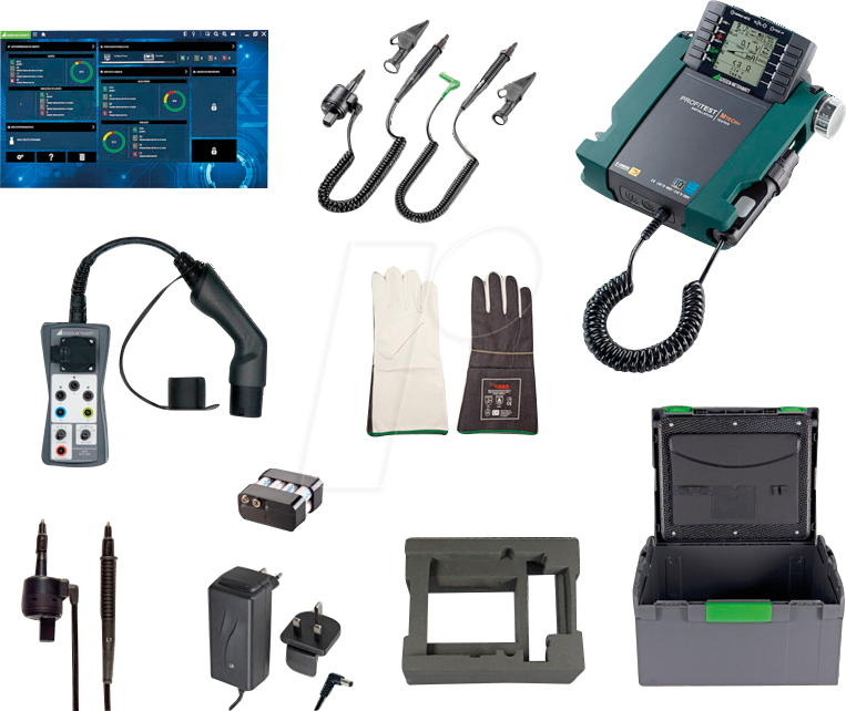 4012932134742 - Metrawatt PROFiTEST MTECH+ IQ E-Mobility-Paket VDE-Prüfgeräte-Set Installationstester-Set kalibriert (DAkkS-akkreditiertes Labor) VDE-Norm 0100