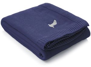 4013165947185 - Wolldecke MÖVE Cozy Strickdecke Wohndecken Gr B L 130 cm x 170 cm blau (navy) Wolldecken Herrlich weich und hautsympathisch