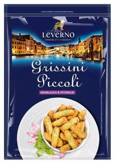 4013200332181 - Leverno GRISSINI PICCOLO Knoblauch & Petersilie 100g