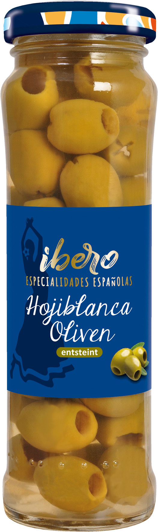 4013200555207 - ibero Grüne Hojiblanca Oliven entsteint 150g (MHD 10102024)