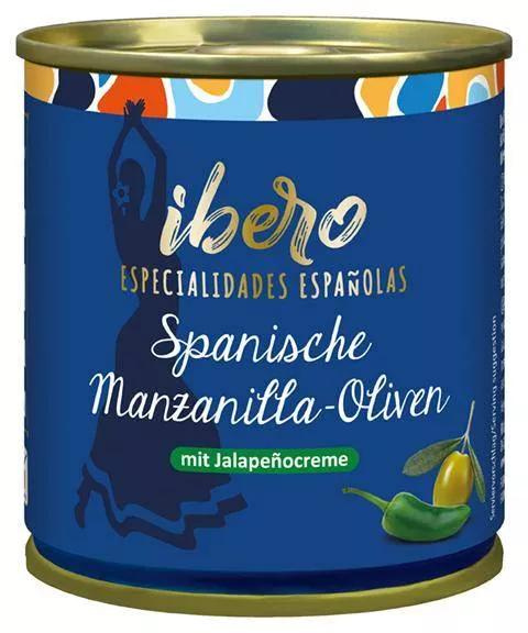 4013200555542 - Grüne Manzanilla-Oliven mit Jalapeñocreme von Ibero 200g