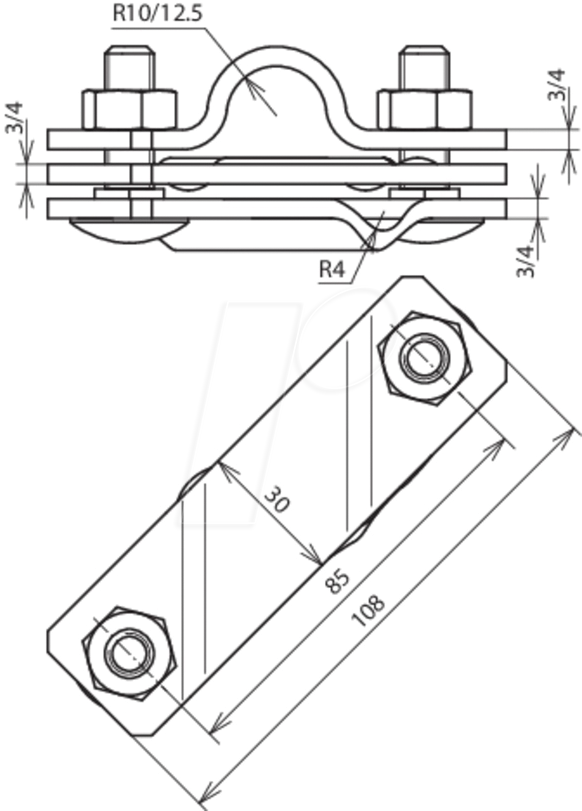 4013364026582 - 620015 - Anschlussschelle Rundleitung schräge