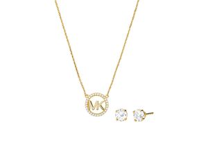 4013496797312 - Ohrring und Ketten Set MICHAEL KORS PREMIUM MKC1260AN040 MKC1260AN791 MKC1260AN710 Schmuck-Sets goldfarben (gelbgoldfarben kristallweiß kristallweiß) Damen Brautschmuck mit Zirkonia (synth)