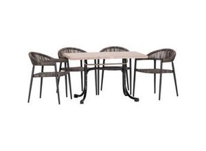 4013556501026 - Gartengarnitur 5-tlg Brooklyn Anthrazit Teak Graphit 4013556501026 - Gartengarnitur 5-tlg Brooklyn Anthrazit Teak Graphit
