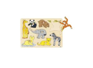 4013594579063 - Wooden Stud Puzzle Wild Young Animals 8 pcs Holz