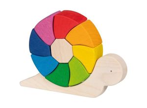 4013594583688 - Wooden Puzzle and Building Blocks Happy Snail Pauline 10 pieces