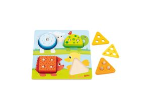 4013594584197 - Wooden Colors and Shapes Sorting Board Animal 12 pcs