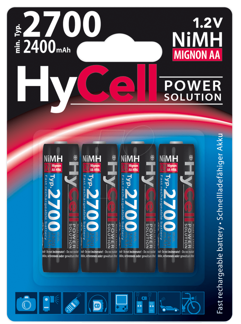 4013674030682 - ANSMANN HyCell X4Energy AA Mignon Akku Ni-MH 12 Volt 2700 mAh 4 Stück