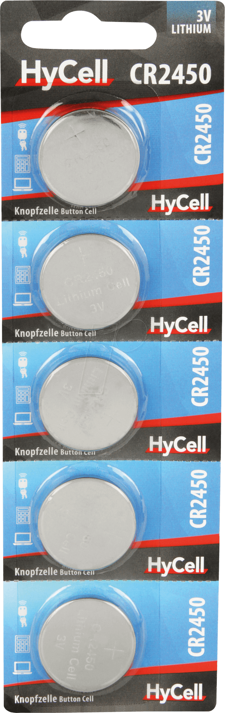 4013674126392 - HC 5XCR2450 - Lithium-Knopfzelle 3 V 24x50 mm 5er-Pack