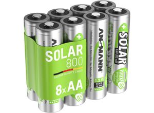 4013674142439 - Akku aa Mignon 800mAh 12V NiMH für Solarlampen 8 Stück - Wiederaufladbare Batterien - Ansmann