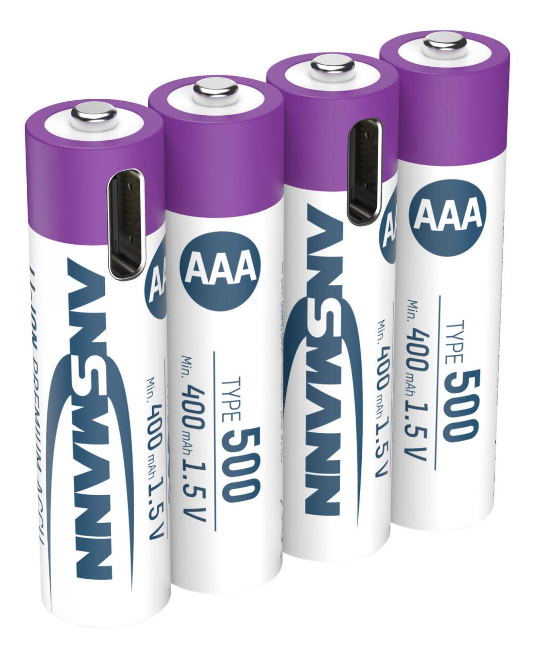 4013674193967 - 1311-0028 1x4 Ansmann Lithium Akku Micro AAA 400mAh + Ladekabel 1311-0028 1311-0028 4013674193967