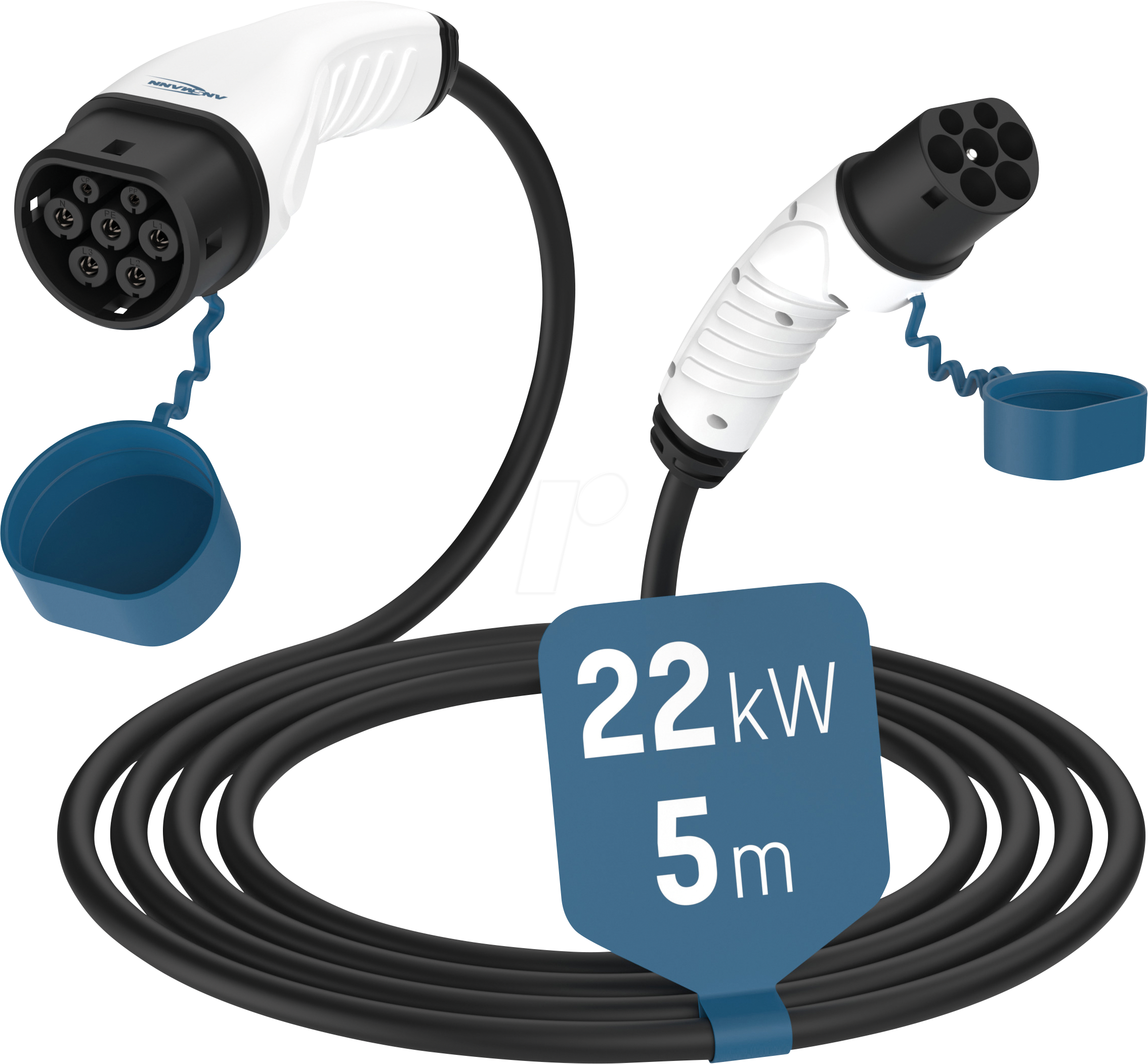 4013674195190 - ANS 1900-0119 - Typ 2 Kabel für E-Fahrzeuge 22 kW 32 A 3 Phasen 5 m mit Ta