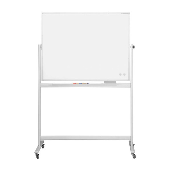 4013695027753 - Whiteboard CC Mobil 120 x 90cm emailliert Aluminiumrahmen drehbar beidseitig