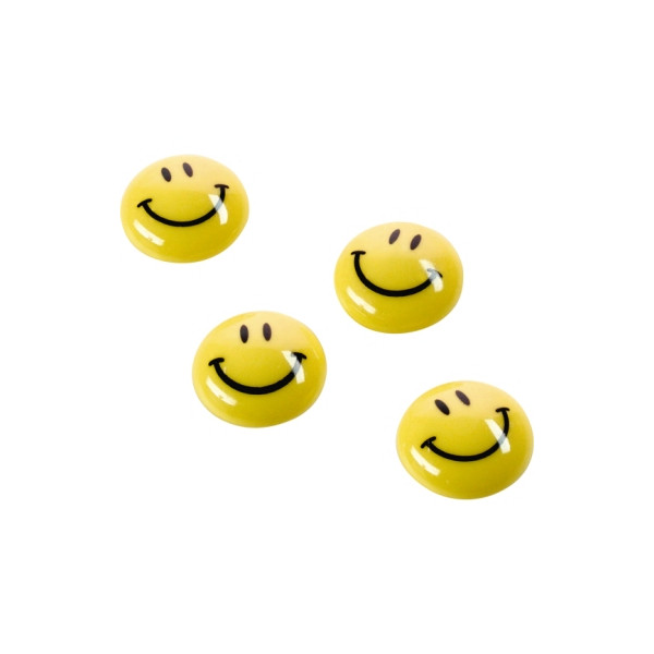 4013695028460 - Magnet ® Smiley 40mm 006kg Ferrit gelb 4 St Pack Durchmesser 40 mm - Magnetoplan