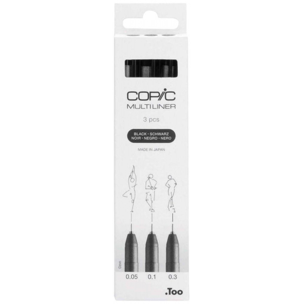 4013695266046 - COPIC Multiliner Fineliner schwarz 005 + 01 + 03 mm 4013695266046 COPIC 3 Stück