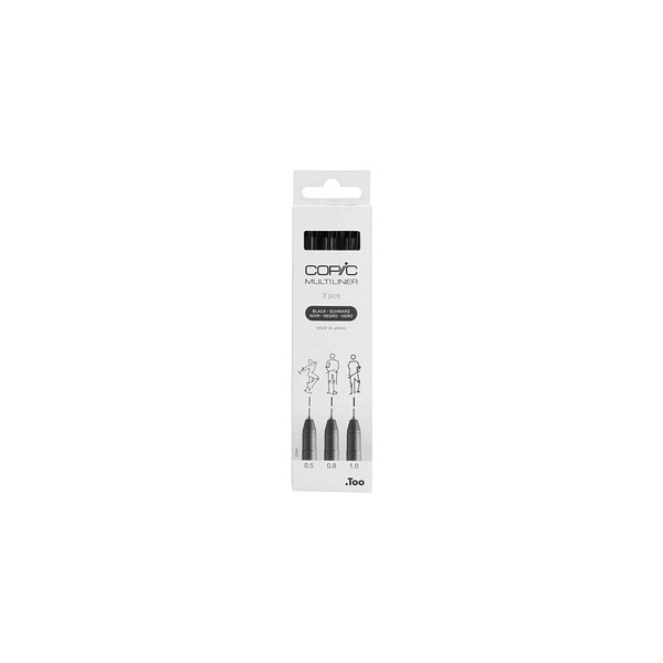 4013695266053 - COPIC Multiliner Fineliner schwarz 05 + 08 + 10 mm 4013695266053 COPIC 3 Stück