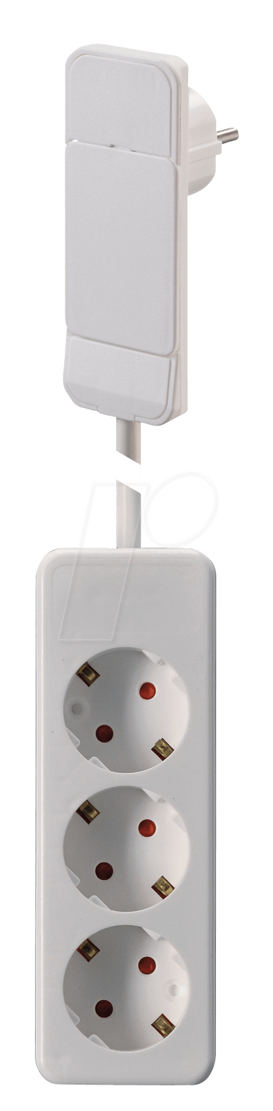 4013848100159 - Gebro - nvb 104556 Steckdosenleiste ohne Schalter Weiß Flachstecker 1St