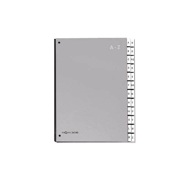 4013951011328 - Pagna - Pultordner din A4 a-z Karton Papier laminiert silber 24 Fächer